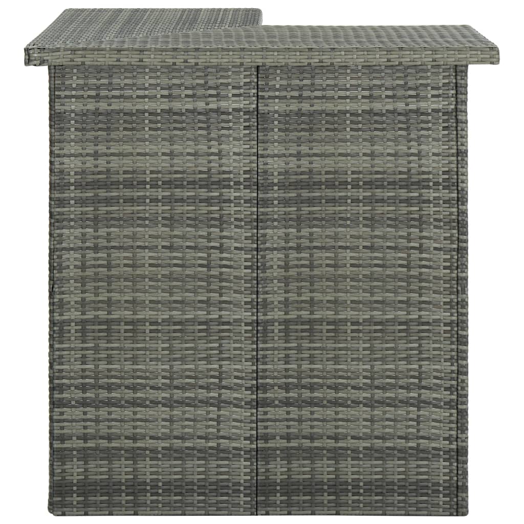 Tavolo Bar Angolare Grigio 100x50x105 cm in Polyrattan da esterni