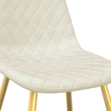 Carica l&#39;immagine nel visualizzatore di Gallery, Sedie da Pranzo 4 pz Bianco Crema in Velluto