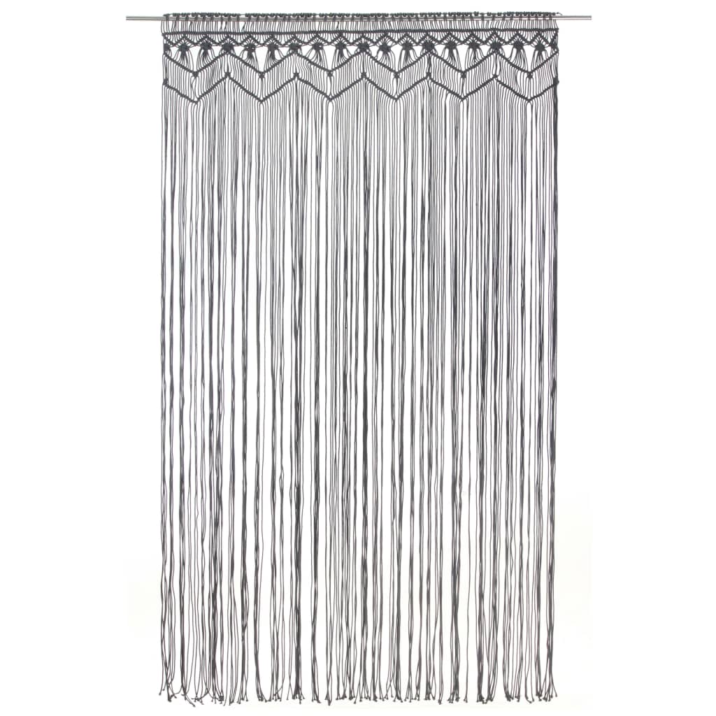 Tenda Macramè Antracite 140x240 cm in Cotone