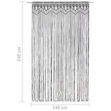 Carica l&#39;immagine nel visualizzatore di Gallery, Tenda Macramè Antracite 140x240 cm in Cotone