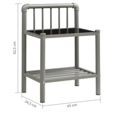 Carica l&#39;immagine nel visualizzatore di Gallery, Comodini 2 pz Grigio e Nero in Metallo e Vetro