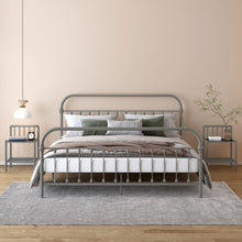 Carica l&#39;immagine nel visualizzatore di Gallery, Comodini 2 pz Grigio e Nero in Metallo e Vetro