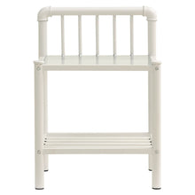 Load image into Gallery viewer, Comodini 2 pz Bianchi e Trasparenti in Metallo e Vetro