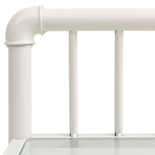 Load image into Gallery viewer, Comodini 2 pz Bianchi e Trasparenti in Metallo e Vetro