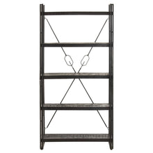 Carica l&#39;immagine nel visualizzatore di Gallery, Libreria a 5 Ripiani 90x30x180 cm Nero Legno Massello di Mango