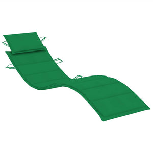 Lettino Prendisole a Dondolo con Cuscino Verde in Massello di Teak