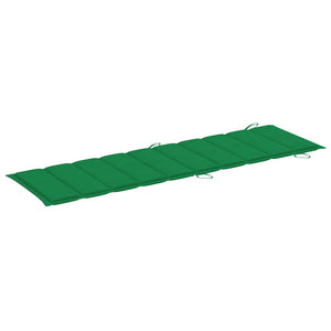Lettino Prendisole a Dondolo con Cuscino Verde in Massello di Teak