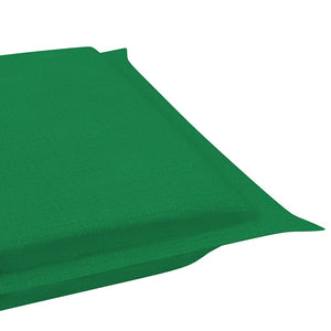 Lettino Prendisole a Dondolo con Cuscino Verde in Massello di Teak
