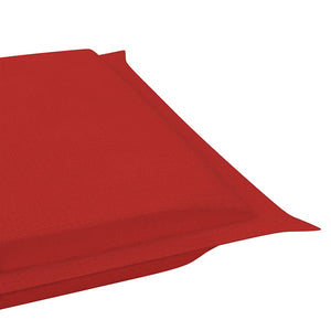 Lettino Prendisole a Dondolo con Cuscino Rosso in Massello di Teak