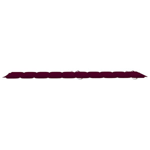 Lettino Prendisole a Dondolo con Cuscino Rosso Vino in Massello di Teak