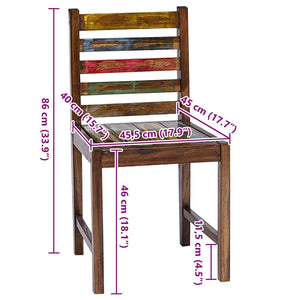 Sedie da Pranzo 2 pz in Legno Massello di Recupero