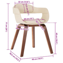 Carica l&#39;immagine nel visualizzatore di Gallery, Sedia da Pranzo Bianco in Legno Piegato e Similpelle