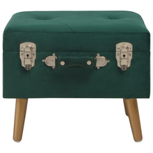 Load image into Gallery viewer, Pouf con Vano Contenitore 40 cm in Velluto Verde
