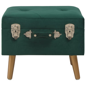 Pouf con Vano Contenitore 40 cm in Velluto Verde