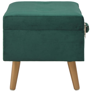 Pouf con Vano Contenitore 40 cm in Velluto Verde