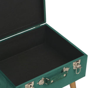Pouf con Vano Contenitore 40 cm in Velluto Verde