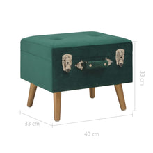 Load image into Gallery viewer, Pouf con Vano Contenitore 40 cm in Velluto Verde
