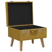 Laden Sie das Bild in den Galerie-Viewer, Pouf con Vano Contenitore 40 cm in Velluto Giallo Senape