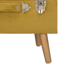 Laden Sie das Bild in den Galerie-Viewer, Pouf con Vano Contenitore 40 cm in Velluto Giallo Senape