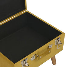 Laden Sie das Bild in den Galerie-Viewer, Pouf con Vano Contenitore 40 cm in Velluto Giallo Senape