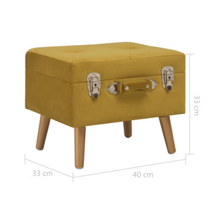 Pouf con Vano Contenitore 40 cm in Velluto Giallo Senape