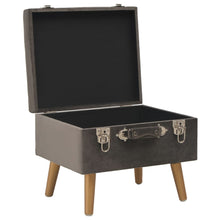 Laden Sie das Bild in den Galerie-Viewer, Pouf con Vano Contenitore 40 cm in Velluto Grigio