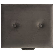 Laden Sie das Bild in den Galerie-Viewer, Pouf con Vano Contenitore 40 cm in Velluto Grigio