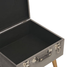 Laden Sie das Bild in den Galerie-Viewer, Pouf con Vano Contenitore 40 cm in Velluto Grigio