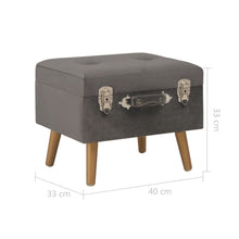 Laden Sie das Bild in den Galerie-Viewer, Pouf con Vano Contenitore 40 cm in Velluto Grigio