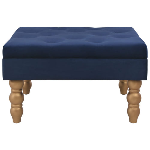 Pouf Sgabello Blu Marino 60x60x36 cm in Velluto