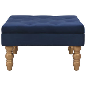 Pouf Sgabello Blu Marino 60x60x36 cm in Velluto