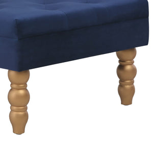 Pouf Sgabello Blu Marino 60x60x36 cm in Velluto