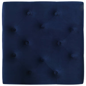 Pouf Sgabello Blu Marino 60x60x36 cm in Velluto