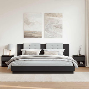 Comodini 2 pz Neri 40x30x39 cm in Legno Multistrato