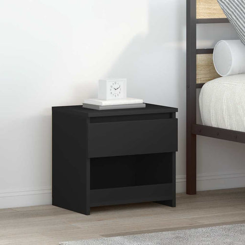 Comodini 2 pz Neri 40x30x39 cm in Legno Multistrato