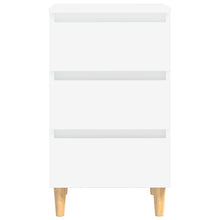 Load image into Gallery viewer, Comodini con Gambe in Legno Massello 2pz Bianchi 40x35x69 cm