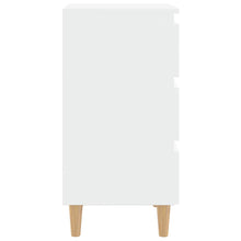Load image into Gallery viewer, Comodini con Gambe in Legno Massello 2pz Bianchi 40x35x69 cm
