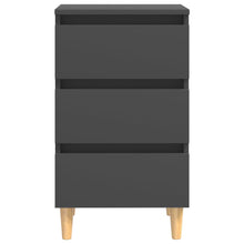 Load image into Gallery viewer, Comodini con Gambe in Legno Massello 2pz Grigi 40x35x69 cm