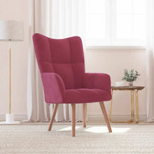 Laden Sie das Bild in den Galerie-Viewer, Poltroncina Relax Rosso Vino in Velluto