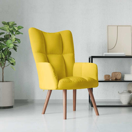 Poltrona Relax Giallo Senape in Velluto