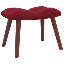 Carica l&#39;immagine nel visualizzatore di Gallery, Poltroncina Relax con Pouf Poggiapiedi Rosso Vino in Velluto