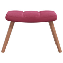 Charger l&#39;image dans la galerie, Poltroncina Relax con Pouf Poggiapiedi Rosso Vino in Velluto