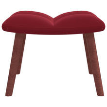 Carica l&#39;immagine nel visualizzatore di Gallery, Poltroncina Relax con Pouf Poggiapiedi Rosso Vino in Velluto