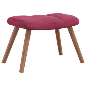 Poltroncina Relax con Pouf Poggiapiedi Rosso Vino in Velluto
