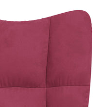 Charger l&#39;image dans la galerie, Poltroncina Relax con Pouf Poggiapiedi Rosso Vino in Velluto