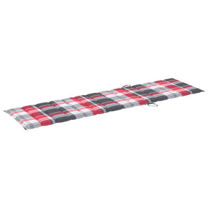 Lettini Prendisole 2 pz con Cuscini Rosso Scozzese in Teak