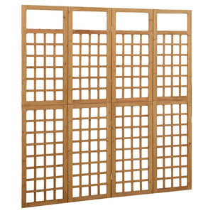 Separè 4 Pannelli in Legno Massello di Abete 161x180 cm
