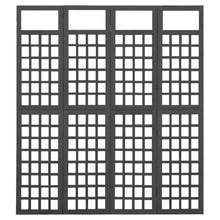 Load image into Gallery viewer, Separè 4 Pannelli in Legno Massello di Abete Nero 161x180 cm