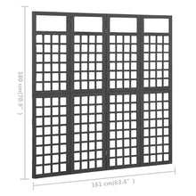 Load image into Gallery viewer, Separè 4 Pannelli in Legno Massello di Abete Nero 161x180 cm