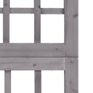 Separè 6 Pannelli in Legno di Abete Grigio 242,5x180 cm